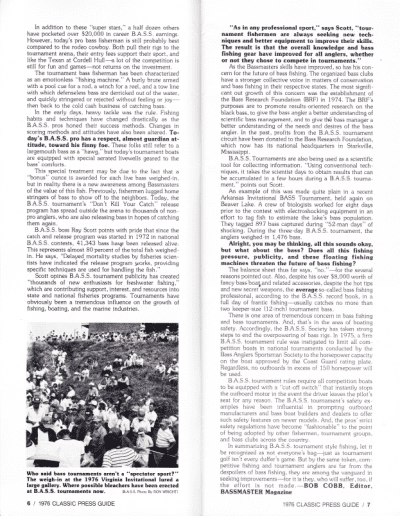 1976 Bass Masters Classic Press Guide Page 6 & 7