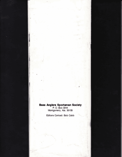 1976 Bass Masters Classic Press Guide Back Cover