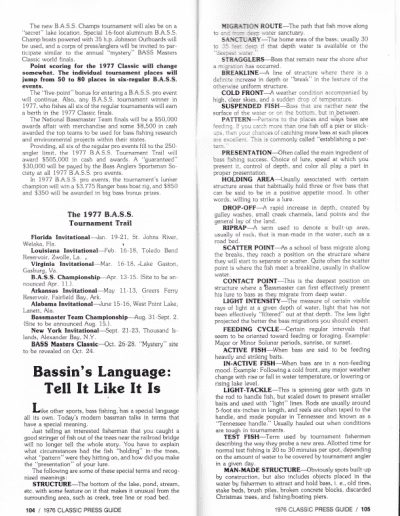 1976 Bass Masters Classic Press Guide Page 104 & 105