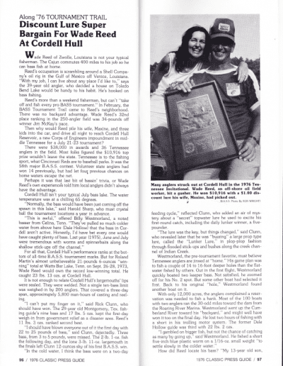 1976 Bass Masters Classic Press Guide Page 96 & 97