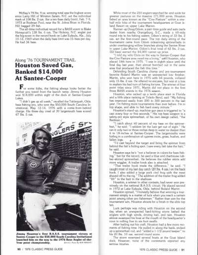 1976 Bass Masters Classic Press Guide Page 90 & 91