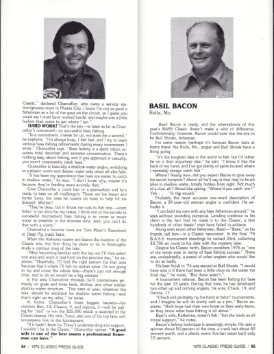 1976 Bass Masters Classic Press Guide Page 64 & 65