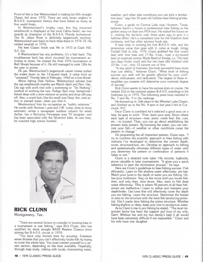 1976 Bass Masters Classic Press Guide Page 48 & 49