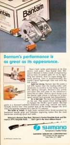 Late 1978 ad featuring Shimano’s new Bantam 100 casting reel.
