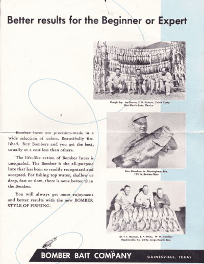 1953 Bomber Lures Catalog Page 7. Photo Terry Battisti.