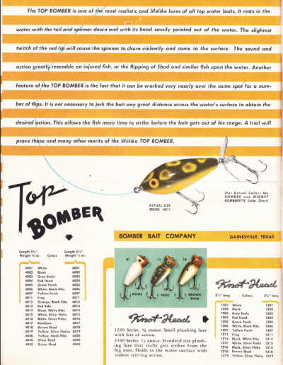 1953 Bomber Lures Catalog Page 6. Photo Terry Battisti.