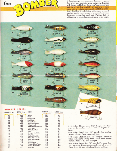 1953 Bomber Lures Catalog Page 3. Photo Terry Battisti.