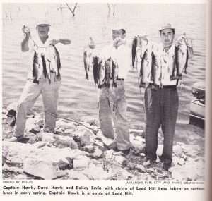 Left to right. Captain Hawk, Dave Hawk and Bailey Ervin with some nice Lead Hill bass.