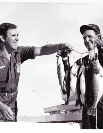 1971 Bass Masters Classic Bobby Murray holds his last day's string of bass. Photo Stan Fagerstrom.