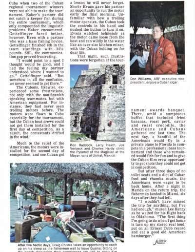 The Cuban Connection by John Scott. Mar/Apr 1978 issue of American Bass Fisherman. Page 13 of 13.