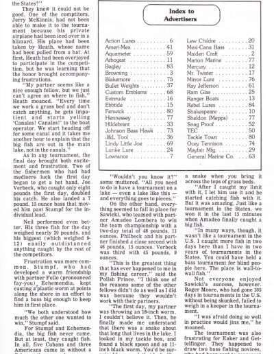The Cuban Connection by John Scott. Mar/Apr 1978 issue of American Bass Fisherman. Page 12 of 13.