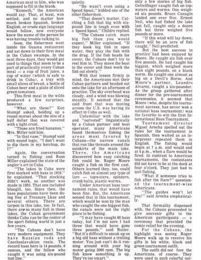 The Cuban Connection by John Scott. Mar/Apr 1978 issue of American Bass Fisherman. Page 10 of 13.