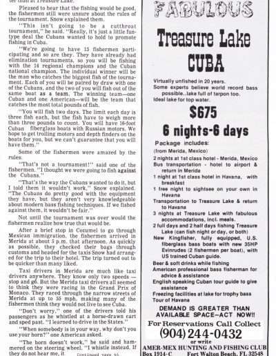 The Cuban Connection by John Scott. Mar/Apr 1978 issue of American Bass Fisherman. Page 4 of 13.