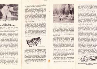 1952 article on pork rind fishing by Preston Bradley from the 1952 Louis Johnson Catalog.