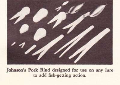 Louis Johnson’s complete list of pork rind baits for 1952.