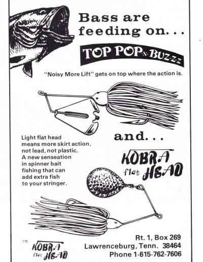 1977 Kobra Head ad found in National Bass Association.