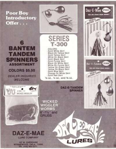 1977 Daz-E-Mae spinnerbait ad found in The Lunker Hole.