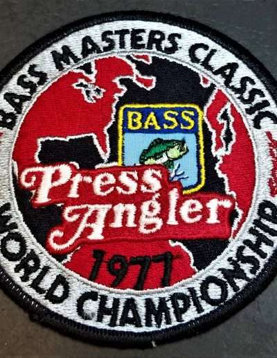 1977 Bass Masters Classic, Kissimmee Chain of Lakes, FL, October 26-28, Press Angler Patch. Photo Jeff Hains.