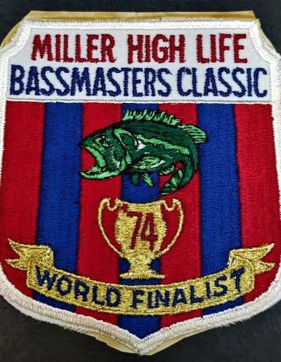 1974 Bass Masters Classic, Wheeler Lake, AL, October 30 to November 1. World Finalist Patch. Photo Jeff Haines.