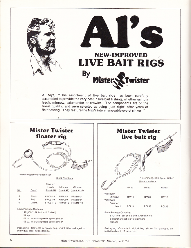 Mister Twister 1977 Catalog Bass Fishing Archives Tackle History