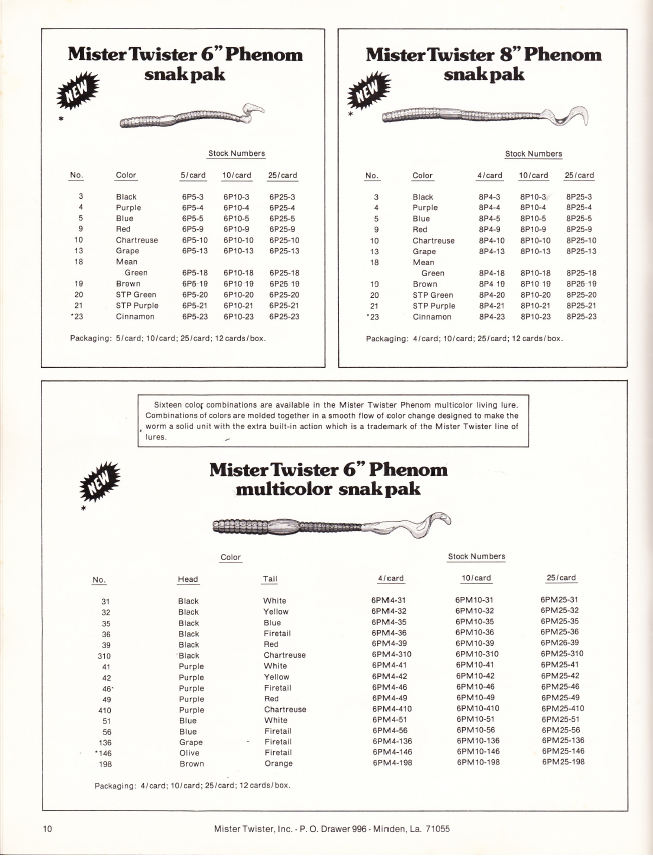 Mister Twister 1977 Catalog Bass Fishing Archives Tackle History