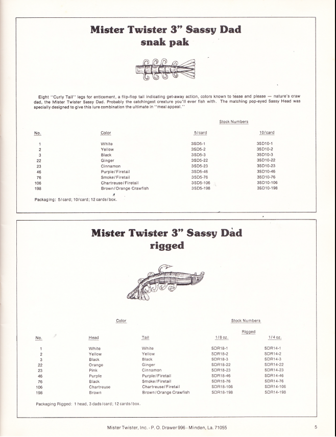 Mister Twister 1977 Catalog Bass Fishing Archives Tackle History