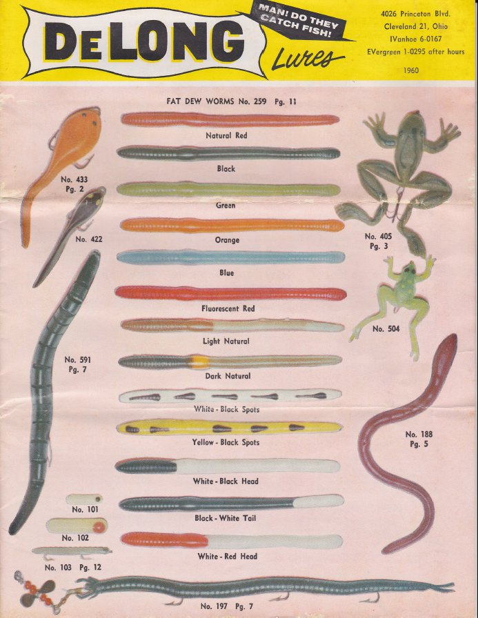 DeLong Lures 1960 Bass Fishing Archives Bass Tackle Catalogs