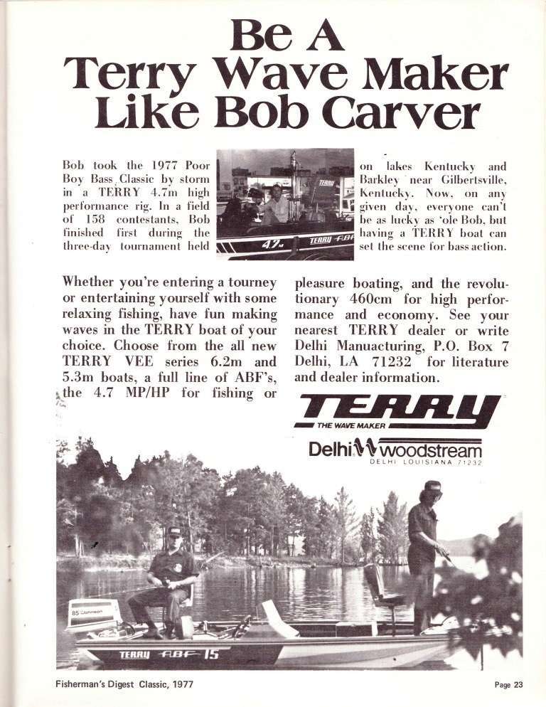 1977 Terry Ad from Bassmaster Magazine 1977 Terry Ad from Bassmaster Magazine