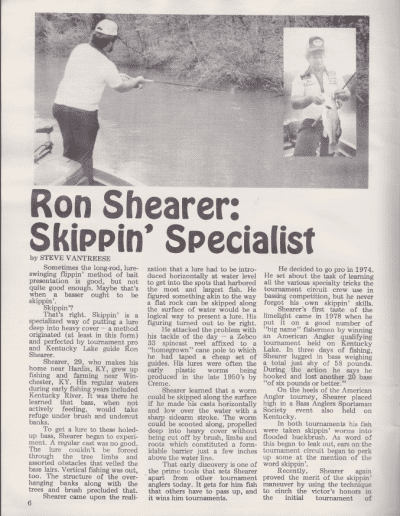 Ron Shearer Skipping CAST Magazine July August 1980 Page 1