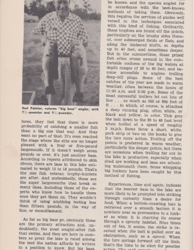 Bull Shoals Lake by Sam Welch, the Ozark Fisherman. Don Fuelsch's 1961 Southern Angler's Guide, page 3. Photo Terry Battisti.