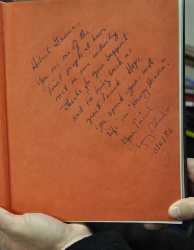 2014. The inside leaf of the book is signed by author Larry Columbo. Photo Terry Battisti.