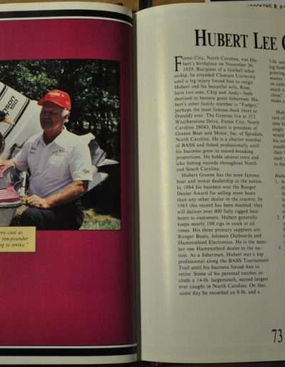 2014 Living Legends American Sportfishing. Hubert is a legend in bass fishing.