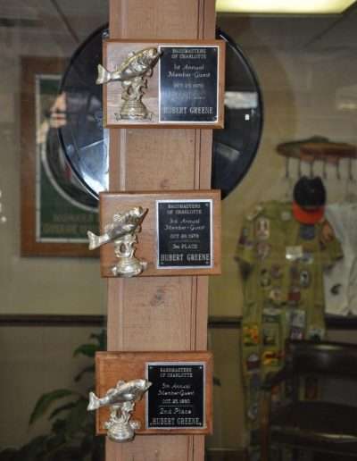 2014 Some of Hubert Greene's Trophies. Photo Terry Battisti.