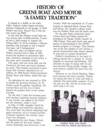1986 Greene Boat and Motor Grand Opening