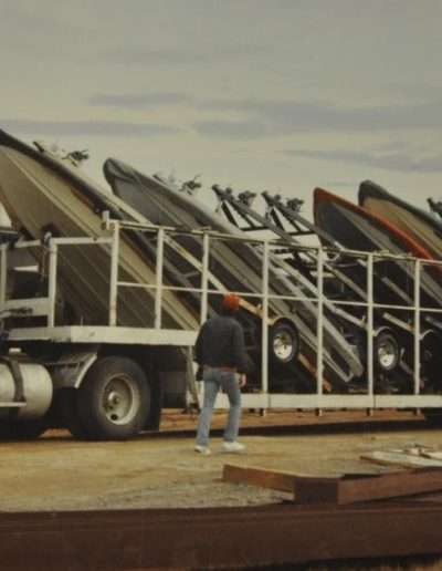 1986. Towards the end of construction in 1986, Ranger boats were being delivered in anticipation of opening day.