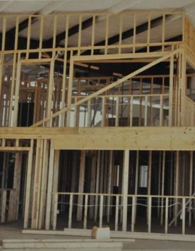 1986 Construction. The interior office spaces being framed in.