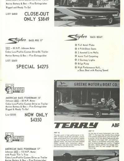1976 Greene Boat and Motor Bass Boat Bonanza