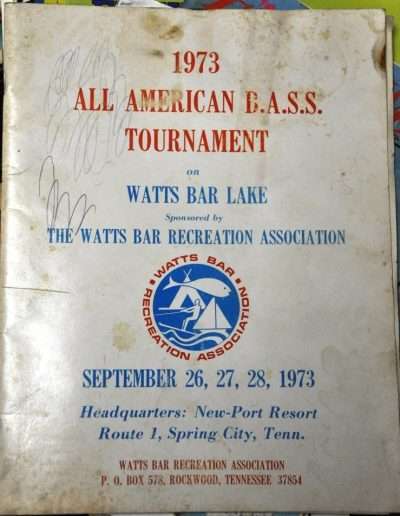 1973 Watts Bar Bassmaster All-American Tournament Program. Photo Terry Battisti.