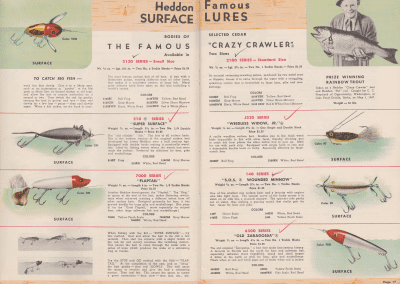 Catalogue De Pêche Heddon 1958 – Cannes, Moulinets Et Leurres Vintage, 75 Pages Couleurs
