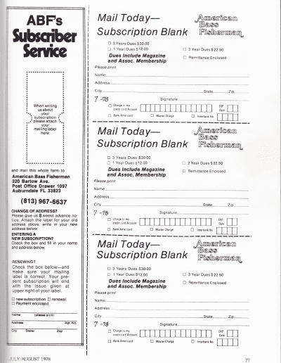 July August 1978 American Bass Fisherman Page 77