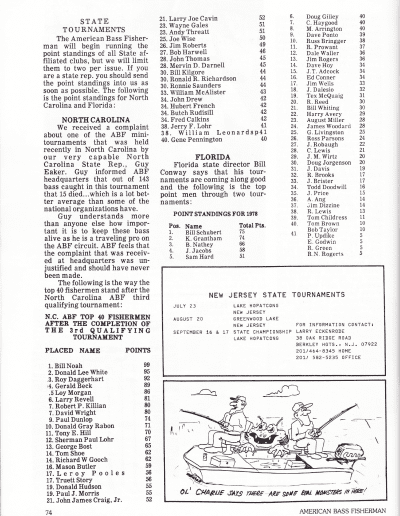 July August 1978 American Bass Fisherman Page 74