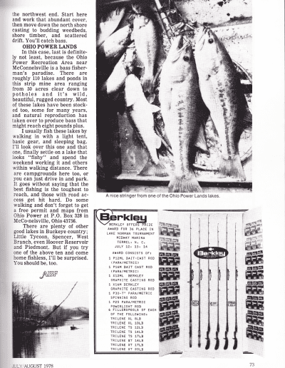 July August 1978 American Bass Fisherman Page 73