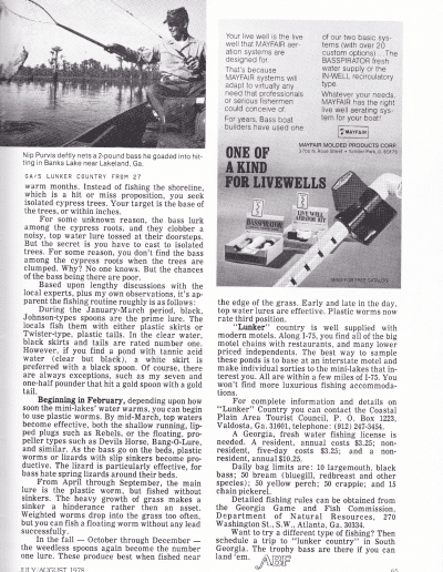 July August 1978 American Bass Fisherman Page 65