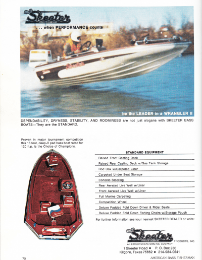 July August 1978 American Bass Fisherman Page 70