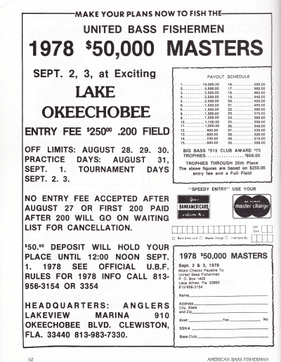 July August 1978 American Bass Fisherman Page 52