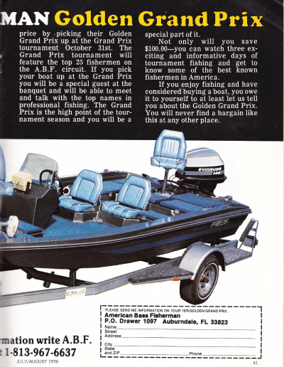 July August 1978 American Bass Fisherman Page 41