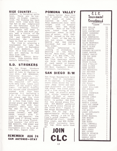 California Lunker Club August 1974 Page 17