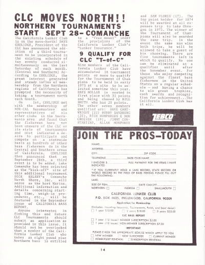 California Lunker Club August 1974 Page 14