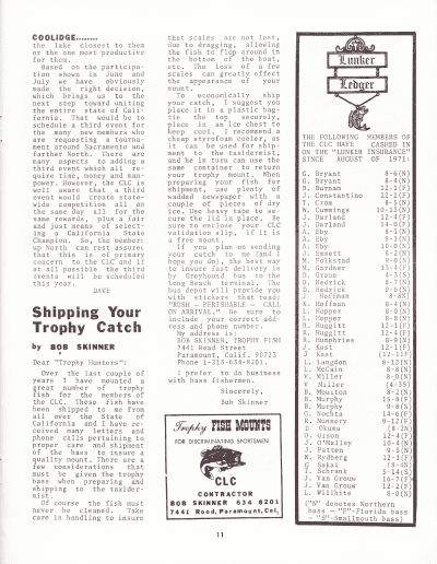 California Lunker Club August 1974 Page 11