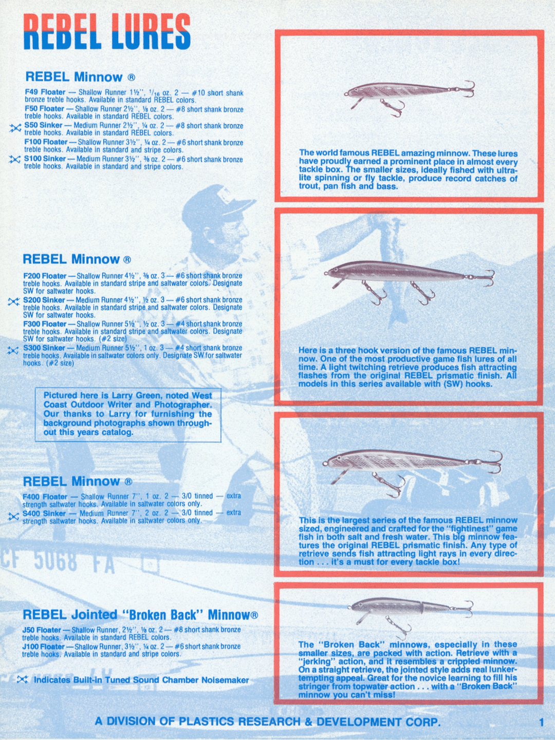 Rebel Lures Catalog 1975/76 Bass Fishing Archives Bass Tackle Catalogs